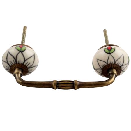 Black Flower Ceramic Bridge Handle